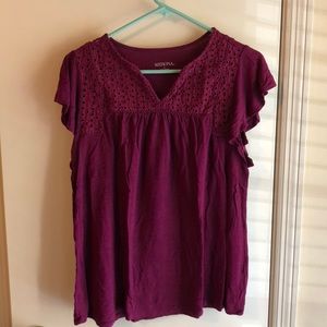 Maroon ladies flowy top